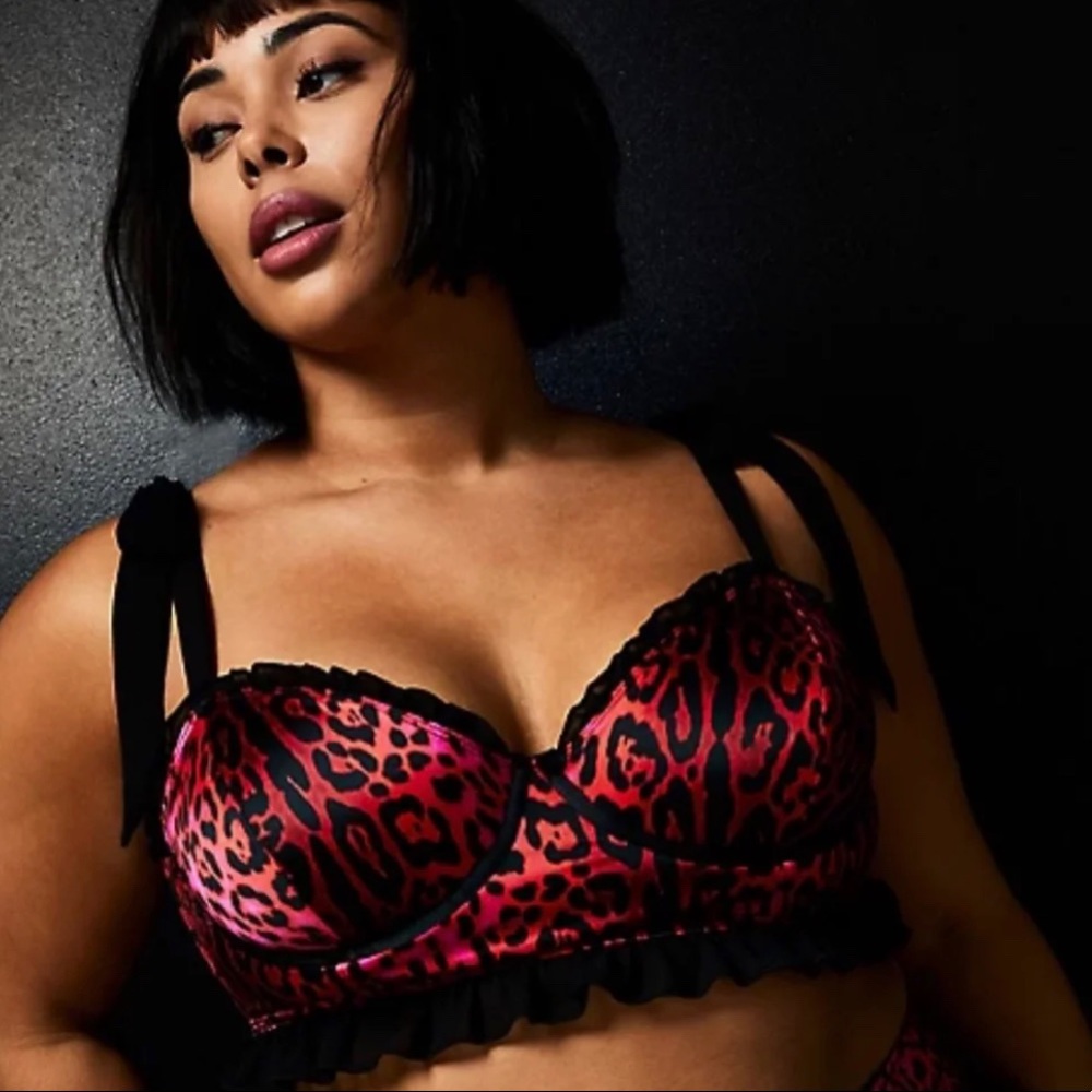 Betsey johnson pink leopard bralette size 1 NWT